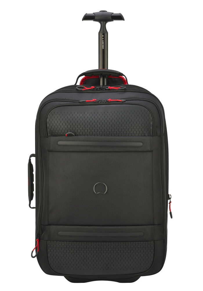 A Black 55cm Delsey Montsouris Wheeled Backpack
