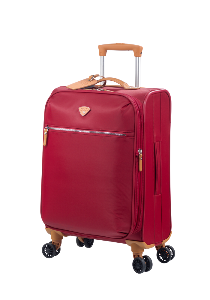 Jump Cassis Riviera Soft 4 Wheel Expandable Carry-On Suitcase 22" in the colour Red